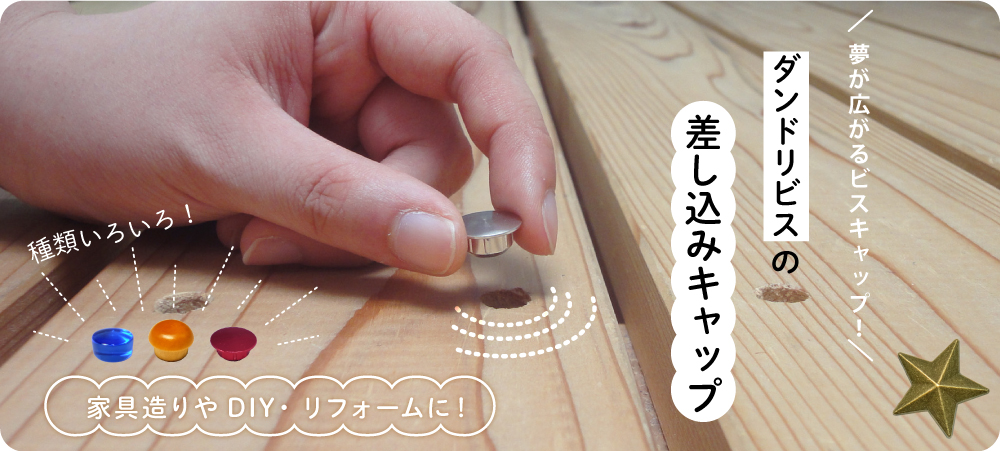 ビス隠しや家具の飾りつけに！「差し込みキャップ」 ダンドリビス株式会社